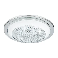 Eglo ACOLLA Wand-/plafondlamp staal chroom / glas met kristallen wit, helder H: 85 mm | Ø 290 mm Hot