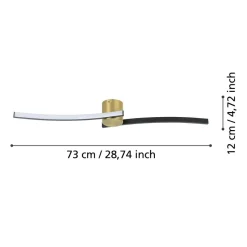 Eglo AIETA Plafondarmaturen staal, kunststof geelkoper-geborsteld, zwart H: 80 mm Online