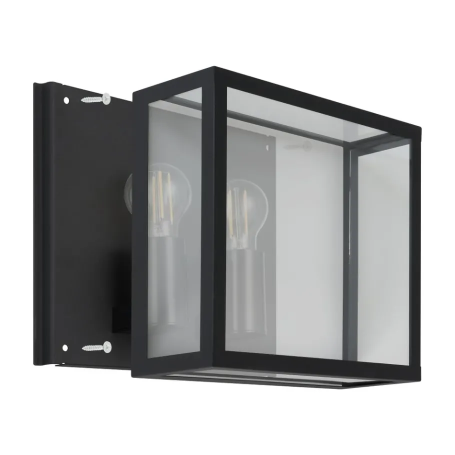 Eglo ALAMONTE 1 Wandlamp staal zwart / Glas helder H: 260 mm Best