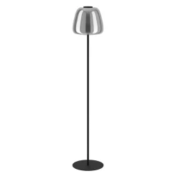 Eglo ALFERO-Z Staande lampen staal zwart / glas gestoomd chroom H: 1395 mm | Ø 275 mm Clearance