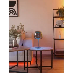 Eglo ALFERO-Z Tafellampen staal zwart / glas gestoomd chroom H: 345 mm | Ø 165 mm Hot