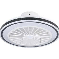 Eglo ALMERIA Ventilator met licht ABS wit, zwart / acryl melkkleurig H: 190 mm | Ø 480 mm New