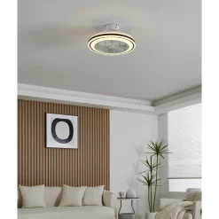 Eglo ALMERIA Ventilator met licht ABS wit, zwart / acryl melkkleurig H: 190 mm | Ø 480 mm New