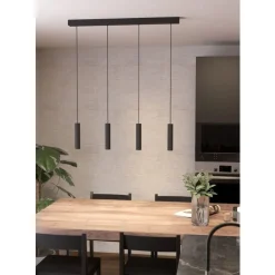 Eglo ALMUDAINA hanglamp staal zwart H: 1100 mm New