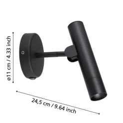 Eglo ALMUDAINA Wandlamp staal zwart H: 200 mm Sale