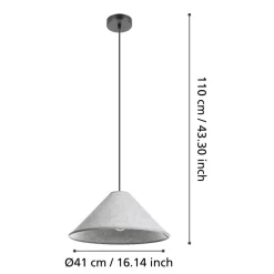 Eglo ALSAGER hanglamp staal zwart / vilt grijs H: 1100 mm | Ø 410 mm Best