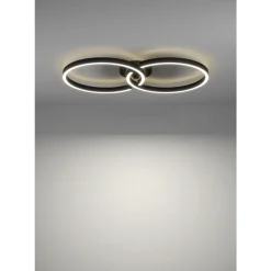 Eglo AMANDOLO Plafondarmaturen aluminium, staal zwart / Kunststof wit H: 65 mm Outlet