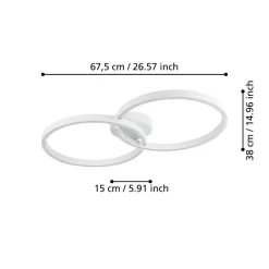 Eglo AMANDOLO Plafondarmaturen aluminium, staal wit / Kunststof wit H: 65 mm Clearance