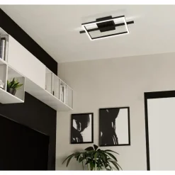 Eglo AMANDOLO Plafondarmaturen aluminium, staal zwart / Kunststof wit H: 65 mm Best