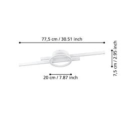 Eglo AMANDOLO Plafondarmaturen aluminium, staal wit / Kunststof wit H: 75 mm Discount