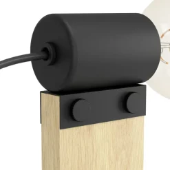 Eglo BAILRIGG Tafellampen staal, hout zwart, bruin H: 330 mm Discount