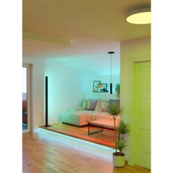 Eglo BALAMORTA-Z hanglamp staal zwart / Kunststof wit H: 1100 mm | Ø 55 mm