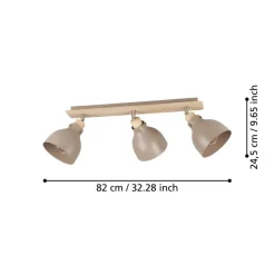 Eglo BALKSPOT/3 E27 ARRECIFE ZAND/HOUT Clearance