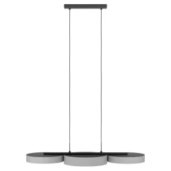 Eglo BARBANO-Z hanglamp staal zwart / textiel, kunststof grijs, wit H: 1100 mm Outlet