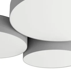 Eglo BARBANO-Z Plafondarmaturen staal zwart / textiel, kunststof grijs, wit H: 90 mm New