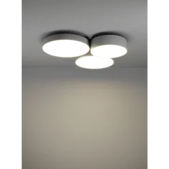 Eglo BARBANO-Z Plafondarmaturen staal zwart / textiel, kunststof grijs, wit H: 90 mm New