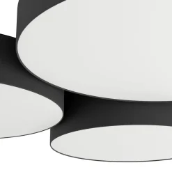 Eglo BARBANO-Z Plafondarmaturen staal zwart / textiel, kunststof zwart, wit H: 90 mm Outlet