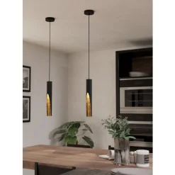 Eglo BARBOTTO hanglamp staal zwart, goud H: 1100 mm | Ø 60 mm New