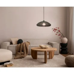 Eglo BARLASTON hanglamp staal zwart / textiel grijs H: 1100 mm | Ø 450 mm Sale