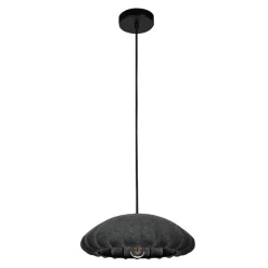 Eglo BARLASTON hanglamp staal zwart / textiel grijs H: 1100 mm | Ø 450 mm Sale