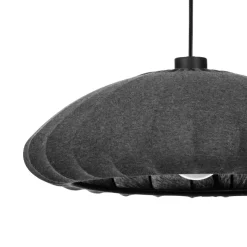 Eglo BARLASTON hanglamp staal zwart / textiel grijs H: 1100 mm | Ø 450 mm Sale