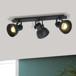 Eglo BARNSTAPLE 1 spot hout, staal zwart / staal zwart Best