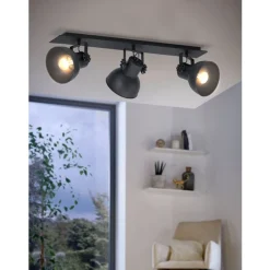 Eglo BARNSTAPLE 1 spot hout, staal zwart / staal zwart Best