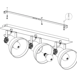 Eglo BARNSTAPLE 1 spot hout, staal zwart / staal zwart Best