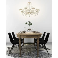 Eglo BASILANO hanglamp staal chroom / Glas cognac H: 1300 mm | Ø 820 mm Outlet