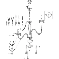 Eglo BASILANO hanglamp staal chroom / Glas cognac H: 1300 mm | Ø 820 mm Outlet