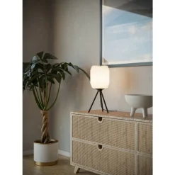 Eglo BELGRAVE Tafellampen staal zwart / papier wit H: 440 mm | Ø 180 mm Hot