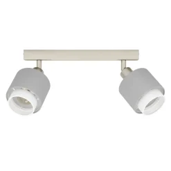 Eglo BELLIZZI spot staal nikkel-mat / textiel grijs, wit H: 185 mm Outlet