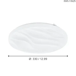 Eglo BENARIBA Wand-/plafondlamp staal wit / Kunststof wit H: 65 mm | Ø 330 mm Online