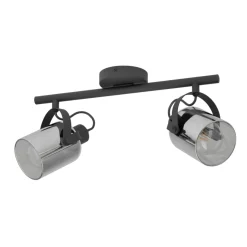 Eglo BERREGAS spot staal zwart, chroom / glas gestoomd zwart-transparant Best