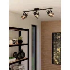 Eglo BERREGAS spot staal zwart, chroom / glas gestoomd zwart-transparant Discount