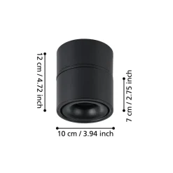 Eglo BOHOYO spot aluminium zwart / Kunststof transparant H: 110 mm Hot