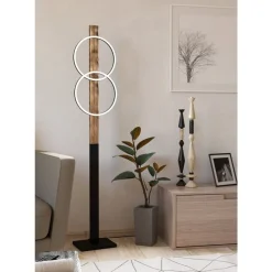 Eglo BOYAL Staande lampen staal, hout zwart, bruin, landelijk / Kunststof wit H: 1500 mm Online