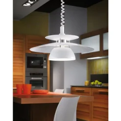 Eglo BRENDA hanglamp kunststof, staal wit, chroom / staal wit H: 1300 mm | Ø 430 mm Hot