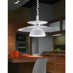 Eglo BRENDA hanglamp kunststof, staal wit, chroom / staal wit H: 1300 mm | Ø 430 mm Hot