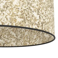 Eglo BUTTERBURN hanglamp staal zwart / textiel met berkenbladeren beige, groen H: 1100 mm Outlet