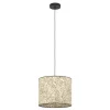 Eglo BUTTERBURN hanglamp staal zwart / textiel met berkenbladeren beige, groen H: 1100 mm | Ø 360 mm Online