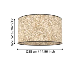 Eglo BUTTERBURN Plafondarmaturen staal zwart / textiel met berkenbladeren beige, groen H: 235 mm | Ø 380 mm Hot