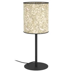 Eglo BUTTERBURN Tafellampen staal zwart / textiel met berkenbladeren beige, groen H: 475 mm | Ø 180 mm Discount