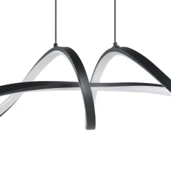 Eglo CALAROSSA-Z hanglamp aluminium, staal zwart / Kunststof wit H: 1100 mm Hot