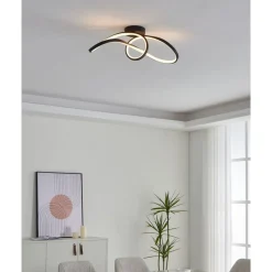 Eglo CALAROSSA-Z Plafondarmaturen aluminium, staal zwart / Kunststof wit H: 205 mm Outlet