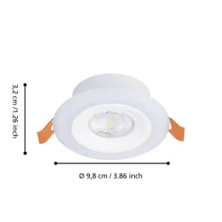 Eglo CALONGE RGB inbouwarmatuur Kunststof wit H: 32 mm | Ø 98 mm Clearance