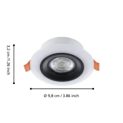 Eglo CALONGE RGB inbouwarmatuur Kunststof zwart, wit H: 32 mm | Ø 98 mm Outlet
