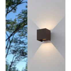 Eglo CALPINO 3 Wandlamp aluminium roestbruin / Glas helder H: 100 mm Online