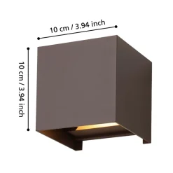 Eglo CALPINO 3 Wandlamp aluminium roestbruin / Glas helder H: 100 mm Online
