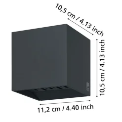 Eglo CALPINO 2 Wandlamp aluminium antraciet H: 105 mm Discount